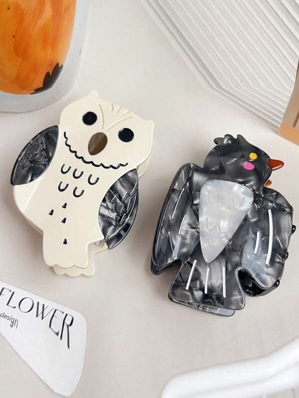 1pc Unique Cartoon Owl Hair Clip, Personalized Animal Hair Claw, Cute Hair Accessories