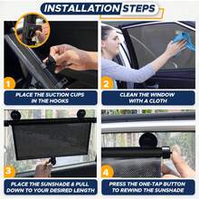 Easypie Selection Universal Car Side Window Shade, Retractable Sun Blocker – Blocks UV & Heat, Fits Most Sedans, SUVs, Trucks & RVs - Black - View 7
