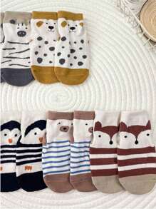 1/5 双可爱婴儿防滑地板袜，新生儿幼儿防滑袜，适合男婴女婴，四季皆宜