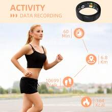 SIMSONLAB 2026 New Upgraded Water-Proof Smart Ring, Health Tracker, With Charging Compartment, Fitness, Steps, Distance, Calories, Sleep, Exercise, Remote Photo Control - Silver - View 3