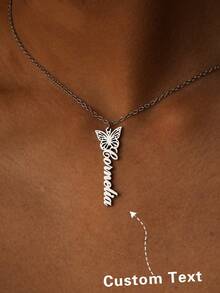 Collana personalizzata elegante e minimalista, in oro leggero con farfalla e testo personalizzabile, regalo di compleanno, regalo personalizzato, regalo per anniversario, gioiello personalizzato, regalo per amici, famiglia, partner, adatto per ogni occasione