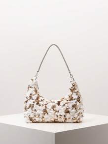 优雅彩色亮片单肩包、花卉包、新娘派对包、亮片包、舞会包、舞会配饰、高档风格手提包、婚礼用品、优雅女士包（图案随机） - 彩色 - 查看 2