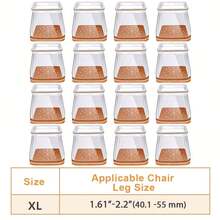 24/16/12/8/4pcs Square Chair Leg Floor Protectors - Silicone Furniture Pads, For Hardwood And Tile Floor Protection, Anti-Slip Chair Leg Covers, Transparent Polished Finish, Noise-Reducing And Scratch-Resistant Chair Leg Protectors