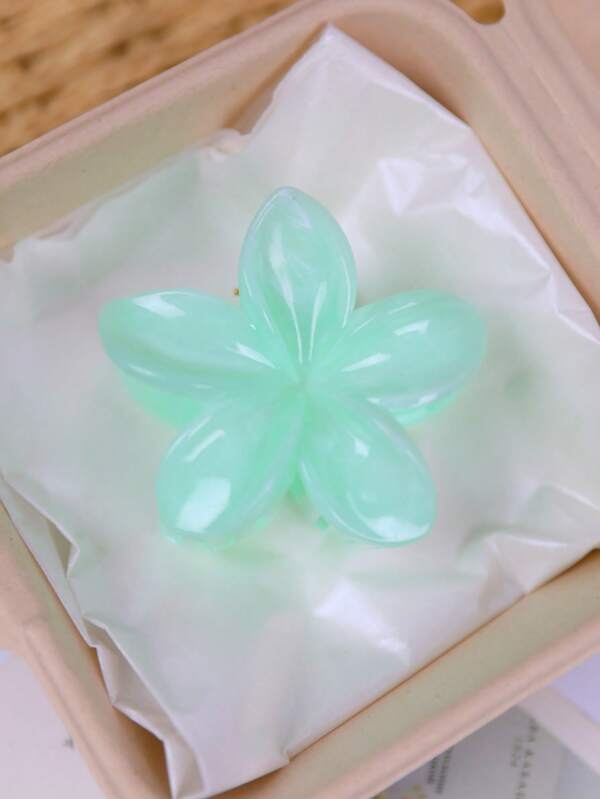 1 Piece Spring/Summer Bohemian Marbled Cyan Gradient Frangipani Fairy Flower Claw Beach Beach Resort Disc Hair