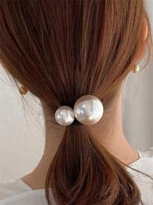 1pc/2pcs Women Beaded Decor Elastic Hair Tie, Elegant Faux Pearl Hair Accessories Women, Hair Accessory, Hair Accessories Women, Hair Tools, Beauty Accessories, Curly Hair Accessories For Women, Fall, Travel, Hair Tools, Accessories Women, Hair Stuff, Fall, Hair Accessories Women, Hair Tools, Hair Stuff, Stuff, Beauty Accessories, Gifts, Travel, Gifts For Women, Hair Stuff, Stocking Stuffers