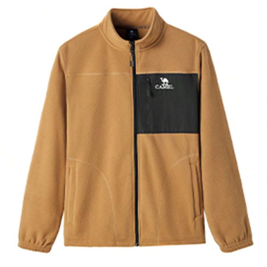 CAMEL CROWN 女士抓绒外套，秋冬情侣加厚抓绒外套 - 雲杉棕 - 查看 1