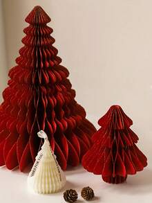 1 pieza Adorno de árbol de Navidad en forma de escritorio, decoración navideña, decoración de papel de panal de árbol de Navidad, decoración de fiesta de Navidad, decoración de escritorio navideño, fiesta de Año Nuevo, decoración de ambiente navideño, Navidad