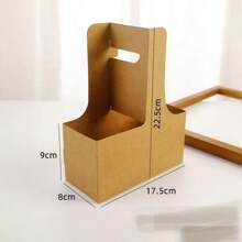 15 Stücke/5 Sets Getränkehalter aus Kraftpapier, 2-Tasse Einweg-Getränketablett mit Griff, geeignet für heiße oder kalte Getränke, Lebensmittellieferung, Mitnehm- und Café-Bedarf