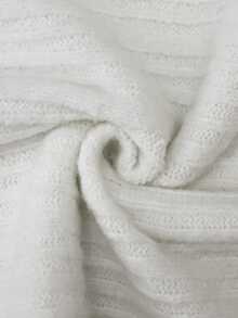 Áo nữ tay dài hở vai kiểu dáng mới, thanh lịch, mềm mại và thoải mái, phù hợp cho nhiều dịp, áo len dệt kim mùa thu/đông màu trắng mùa xuân. - trắng - Xem 5