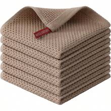 100% Cotton Kitchen Dish Cloth, 6pcs/Pack Waffle Weave Super Absorbent Dish Towels, Quick Drying Dishcloth For Fast Dish Drying, 12"X12"