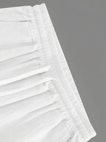 Men's White Linen Blend Loose Drawstring Casual Pants, Lightweight Summer Style (Thin Fabric May Wrinkle Easily And Have Slight Transparency, Please Refer To Size Chart) - White - View 5