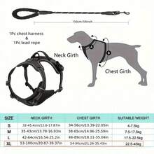 Upgraded Pet Leash & Harness Set For Walking Dogs, Cat Chest Strap, Walking, Anti-Escape, Anti-Bite, Durable, Reflective, Breathable, Suitable For Small/Medium/Large Dogs