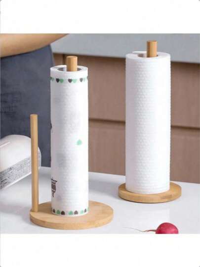 1 peça de suporte de papel toalha de madeira, suporte independente para rolos de papel toalha, dispensador de papel toalha para cozinha e sala de jantar (pode haver uma ligeira diferença de cor devido à iluminação)
