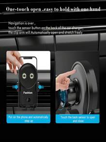 SUONEE 15W Car Wireless Charger Car Phone Mount Holder Stand Universal Air Vent Auto Clamping Fast Charging For Iphone 17/16 Pro Max/16/15/14/13/12/11/SE/XS/X/8, For Galaxy S25/S24/S23/S22/Note 20 Ultra/Note 10/S10/S9/S8