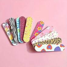 50/30/10/5pcs Nail Files, Double-Sided Printed Nail Files, Fashion Style Nail Care, Foot Care, Emery Board Tools, Sanding Polishing Blocks, Suitable For Beginners And Nail Salons