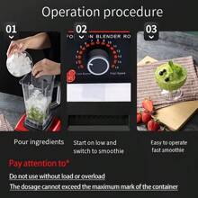 Nirva Nirva 700W 2.5L Digital Automatic Blender - Professional Commercial Blender, Juicer, And Food Processor, Suitable For Making Milkshakes, Fruit, And Dry Grinding, Easy To Clean, Suitable For Use In All Seasons.