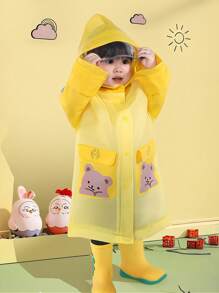 1pc Kids Cartoon Raincoat, Cute With Backpack Hole, Suitable For Boys, Girls, Kindergarten Students
