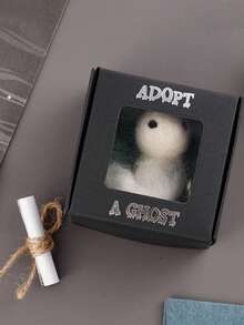 1pc Adopt A Ghost, Búp bê ma nhồi bông mini, Con ma bỏ túi dễ thương với cuộn giấy nhỏ, Đồ trang trí ma bằng len nỉ trắng, Sáng tạo cho truyện ma, Người yêu thích trang trí Halloween - Nhiều màu - Xem 5