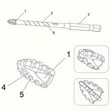 7 件套碳化钨钻头套装，4 槽偏心锯齿设计，直柄适用于干钻陶瓷、瓷器、玻璃、大理石、不锈钢、石材 - 耐用精密六角柄锯齿钻头 - 古銅色/7件式硬質合金鑽頭組 - 查看 10