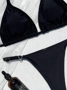 Women's Beach Vacation Sexy Black Bikini Style