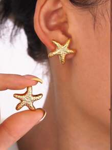 2pcs-10pcs/Set Seashell, Starfish, Bowknot Stud Earrings Set, Summer Ocean Style Earrings, Suitable As Gifts For Family And Friends, Beach Vacation, Holiday Blessings, Women's Daily Accessories