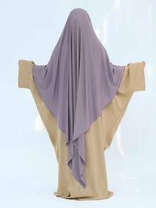 1 pieza Hiyab de jersey de unicolor oversize, conveniente para uso diario con abaya khimar, adecuado para todas las estaciones para vestir - Multicolor - Ver 9