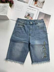 Spring/Summer Alert: Double Button Denim Skirts For Young Fashionistas! - Navy Blue - View 4