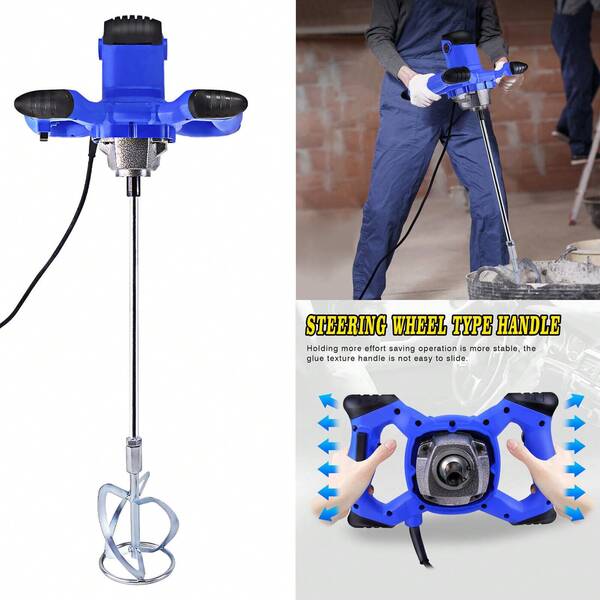 Vandise 3000W 6-Speed Electric Hand Mixer with M14 Shaft - Portable Cement Grout Paint Plaster Mortar Mixing Tool, Professional Adjustable Stirring Paddle for Construction, DIY, Wall Repair & Coating Applications