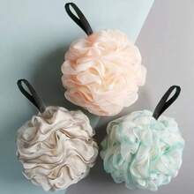 3-Color Flower Luxury Bath Sponge, Large Size New Design, Soft & Durable, Cute Girl Bath Puff, Bathing Scrubber - Multicolor - View 1