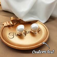 1pc Customized Jewelry Tray, Nordic Style Resin Bow Tie Metal Color Jewelry Dish, Earring Holder, Jewelry Display Stand, Jewelry Storage Tray, Jewelry Photography Props