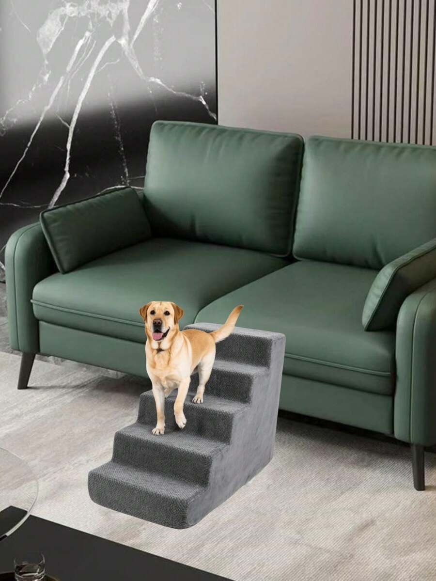 1 pieza Escaleras portátiles antideslizantes para perros pequeños, sofá, cama, adecuadas para mascotas ancianas, peldaños de espuma desmontables y lavables