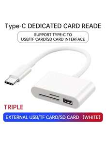 Type-C Card Reader,Multi-Function Otg 2.0 Usb Hub For Sd/Tf Usb Disk,Compatible With Type-C Devices