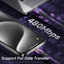 Super Fast Charging Cable With LED Digital Display, Fast Charge Data Line, USB C Type-C Compatible With IPhone 16, 16 Pro Max, 15, 15 Plus, 15 Pro, 15 Pro Max,Compatible With Redmi, Compatible With OnePlus Type C Charger - Black - View 4