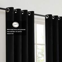 Black Gold Color Block Window Curtains Panels 84 Inches Long Farmhouse Drapes Bedroom Living Room Darkening Treatment With Grommet Set Home Decor - Cream & Black - View 3