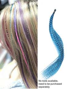 45cm/18 Inch Feather Hair Extension Clip-In Hidden Hairpiece Multi-Color Suitable For Beginners - Long Colored Feather Hair Extension For Women Girls To DIY Holiday Party Use - Multicolor - View 11