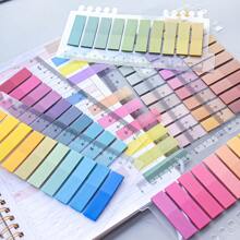 1200 Sticky Notes 200 For Each Type Of 6 Types 1 Package Of Index Stickers Morandi Color Gradient PET Plastic Sticky Notes N Times Sticky Translucent Stickers Student School Supplies Textbook Stickers Back To School