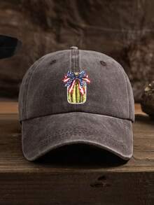 1 件男女通用户外休闲可调节字母印花软顶水洗棒球帽，时尚日常使用