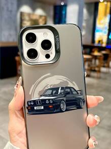 1pc Hand-Painted Car Pattern Matte Anti-Fall Protective Camera Phone Case, Compatible With IPhone 11, 12, 13, 14, 15, 16 Pro Max, X, XS, XR, 16E, 15 Plus, Galaxy A03, A05, A05S, A12, A14, A15, A32 4G/5G, A35, A52/A52s 5G, OPPO A16, A17, A36, A57 4G, A58 4G, A60, A78 4G, A94, A95, Realme C21Y, C30, C35, C53, C67 4G - Multicolor - View 3