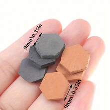 100pcs/50pcs 1/16 Scale Small Hexagonal Brick Model - Handmade And Clay Fired - Perfect Proportion For Realistic Brick Dollhouse - Christmas Gift, Birthday Gift - Multicolor - View 3