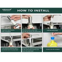 1PC Sink Liquid Soap Dispenser, Stainless Steel Pump, Liquid Soap Bottle, Sink Mount, Hand Press Soap Dispenser Bottle, Kitchen