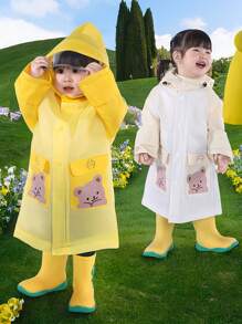 1pc Kids Cartoon Raincoat, Cute With Backpack Hole, Suitable For Boys, Girls, Kindergarten Students