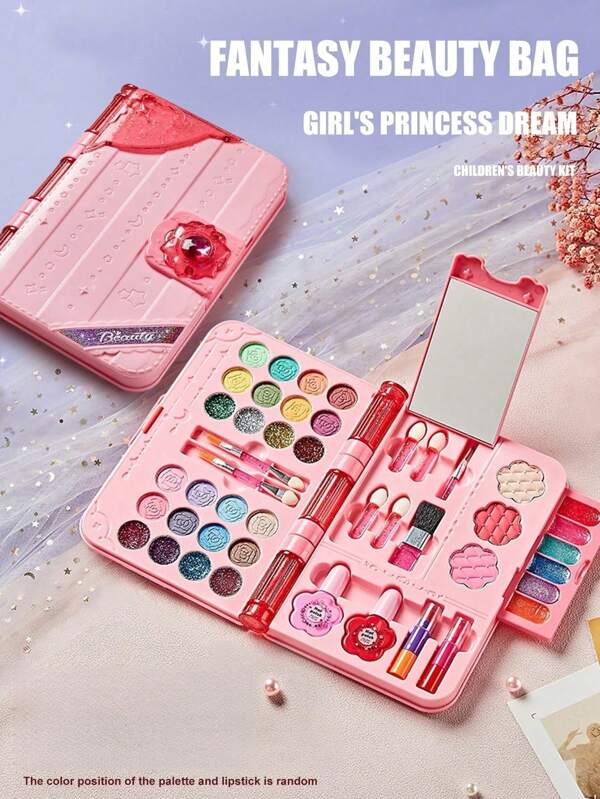 Kit de maquillaje para niños - Kits de cosméticos para niñas, Set de juguetes de belleza para chicas, estuche de regalo para princesas y niñas de 3 a 12 años, regalo de cumpleaños para adolescentes (bloques aleatorios)