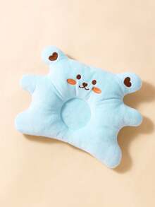 momscare 1 pieza Almohada para bebé con patrón bordado de oso - Suave y cómoda, adecuada para bebés de 0 a 6 meses - Azul - Ver 4