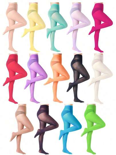 1 pièce Collants en velours colorés pour femmes, collants opaques, galbants, anti-accroc, extensibles, épais, mode, plusieurs couleurs disponibles, confortables