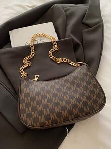 2025新款时尚欧美小众设计简约单肩腋下包女士通勤包 - 咖啡 - 查看 8