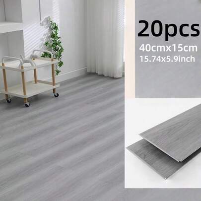 20片/套 40厘米x15厘米 PVC地板条 木纹效果地板，瓷砖贴纸 地板条 自粘乙烯基地板砖 墙板 地板贴纸 适用于厨房 卧室 客厅 办公室 墙贴