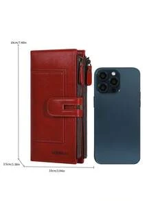 MADLEY Classic Solid Color Long Clutch Wallet Multi-Functional Lightweight Coin Purse Minimalist Retro Style Wallet For Men Wallet Purse Wallet Long Wallet For Women Wallet - Multicolor - View 5