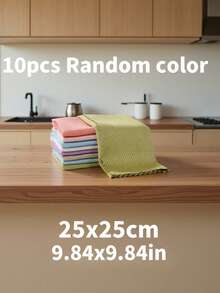5/10 件装神奇可重复使用清洁布，适用于厨房、镜子、玻璃、餐具、屏幕和车窗清洁，方便长期清洁，必备清洁用品和工具，颜色随机 - 彩色 - 查看 12