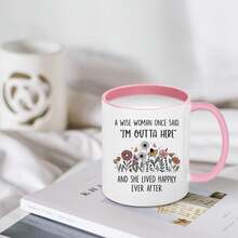 1 Stück Keramik Kaffeetasse, Rentnergeschenke für Frauen 2025, Rentner Tasse, "Eine weise Frau sagte einmal: Ich bin hier raus" Kaffeetasse, Rentnergeschenke Geburtstagsgeschenk Weihnachtsgeschenke für Mutter Oma Lehrerin Krankenschwester Kollegen