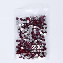 SS3-SS60 Deep Red High Quality Glass Flat Bottom Diamond With 12 Equal Cut Facets, Suitable For DIY Jewelry, Clothing And Other DIY Projects